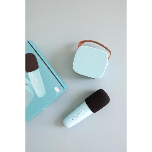 Bluetooth Karaoke set mikrofón a reproduktor Modrý